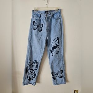 Simple society y2k style butterfly mom jeans